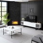 Hanah Home Soporte TV Blanco y Negro 180cm Melamina y Metal 180x30x48cm